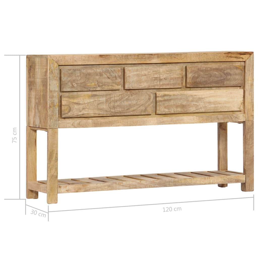 Wooden Sideboard Natural Finish 120x30x75cm