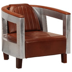 Aviator Armchair Brown Real Leather