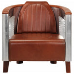 Aviator Armchair Brown Real Leather