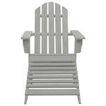 Garden Chair with Ottoman Wood Grey