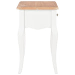 Nightstand White and Brown Solid Pine Wood