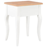 Nightstand White and Brown Solid Pine Wood