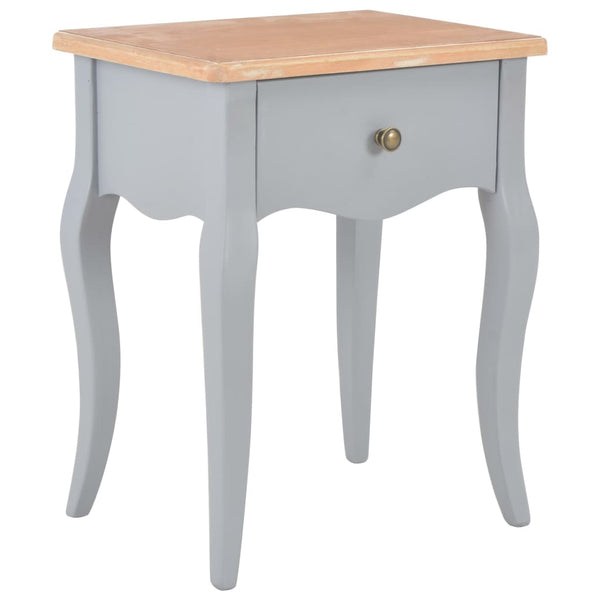  Nightstand Grey and Brown Solid Pine Wood