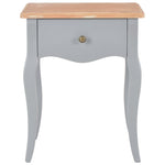 Nightstand Grey and Brown Solid Pine Wood