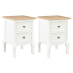 Bedside Cabinet 2 pcs White MDF