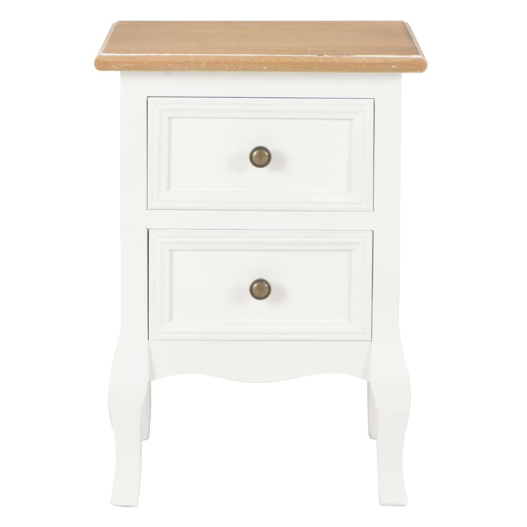 Bedside Cabinet 2 pcs White MDF