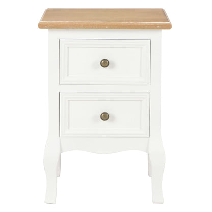 Bedside Cabinet 2 pcs White MDF