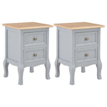 Bedside Cabinets 2 pcs Grey MDF