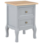 Bedside Cabinets 2 pcs Grey MDF