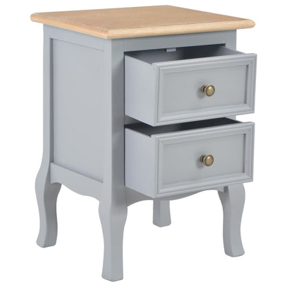 Bedside Cabinets 2 pcs Grey MDF