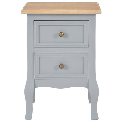 Bedside Cabinets 2 pcs Grey MDF