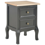 Bedside Cabinets 2 pcs Black MDF