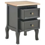 Bedside Cabinets 2 pcs Black MDF