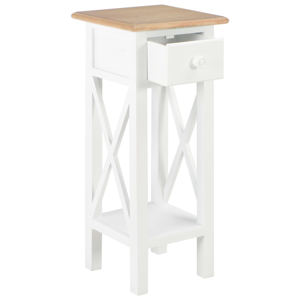 Side Table White Wood