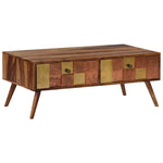 Coffee Table 2 Drawers Solid Sheesham Wood