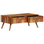 Coffee Table 2 Drawers Solid Sheesham Wood