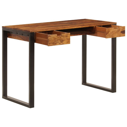 Desk Office Solid Sheesham Wood and Steel