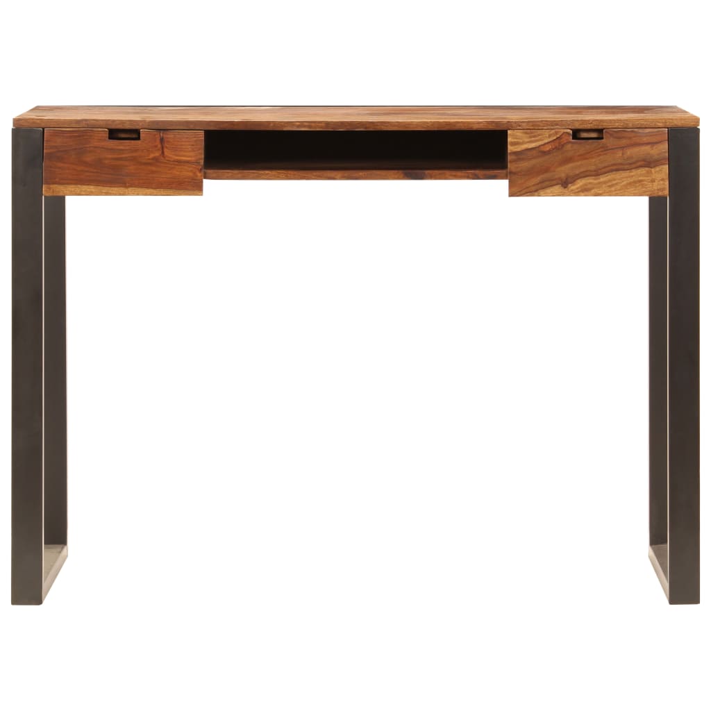 Desk Office Solid Sheesham Wood and Steel