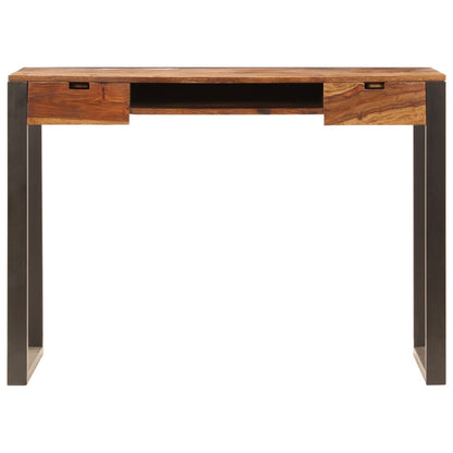 Desk Office Solid Sheesham Wood and Steel