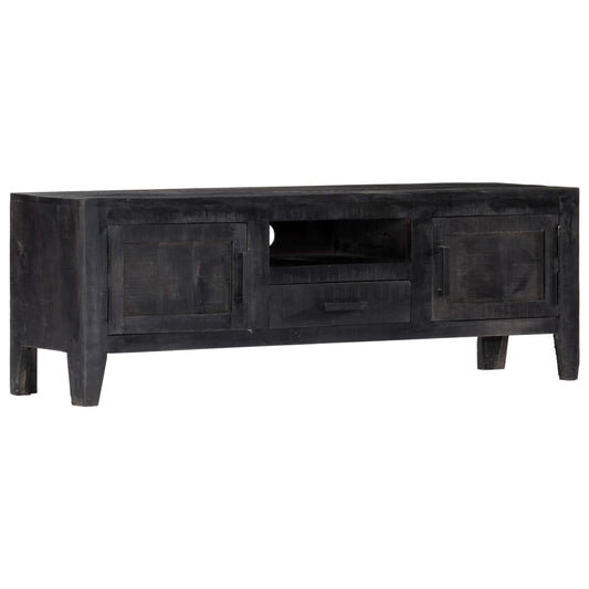 Tv Cabinet Black Wood 118x30x40cm