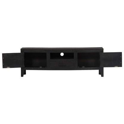 Tv Cabinet Black Wood 118x30x40cm