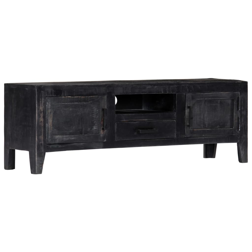 Tv Cabinet Black Wood 118x30x40cm
