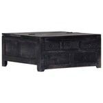 Coffee Table Black Solid Mango Wood