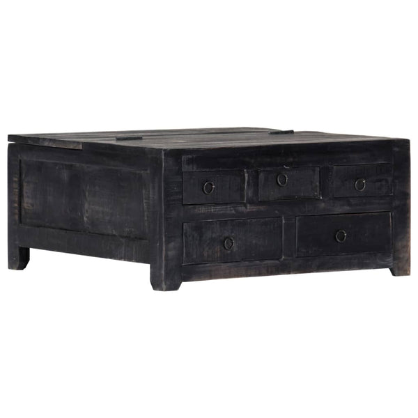  Coffee Table Black Solid Mango Wood