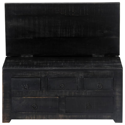 Coffee Table Black Solid Mango Wood