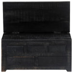 Coffee Table Black Solid Mango Wood