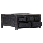 Coffee Table Black Solid Mango Wood