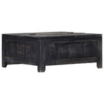 Coffee Table Black Solid Mango Wood