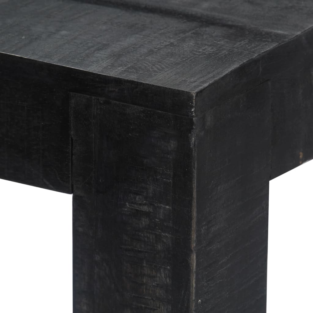 Dining Table Black Solid Mango Wood