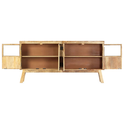 Sideboard Brown and Black Solid Rough Mango Wood