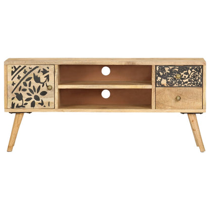 TV Cabinet 2 Drawers 1 Door Solid Mango Wood