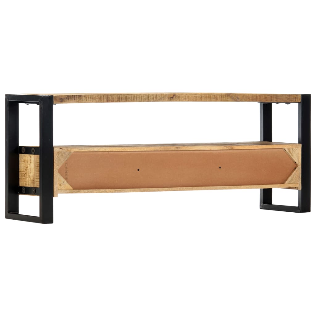 TV Cabinet Iron Legs Solid Mango Wood