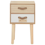 Bedside Cabinet with 2 Drawers Solid Pinewood