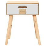 Bedside Table with a Drawer Solid Pinewood