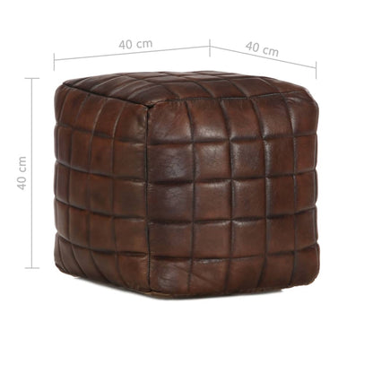 Pouffe Dark Brown  Genuine Goat Leather