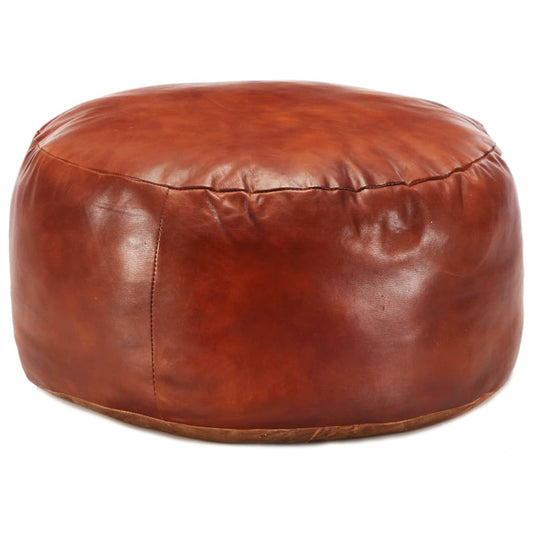 Pouffe Tan Genuine Goat Leather - 60×30cm