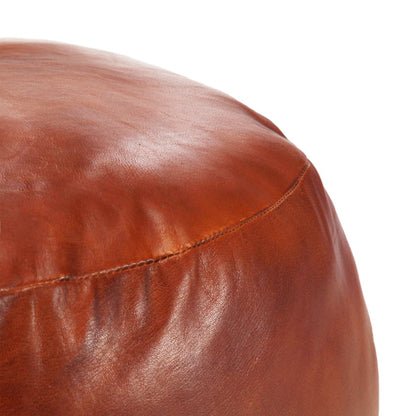 Pouffe Tan Genuine Goat Leather
