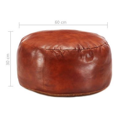 Pouffe Tan Genuine Goat Leather