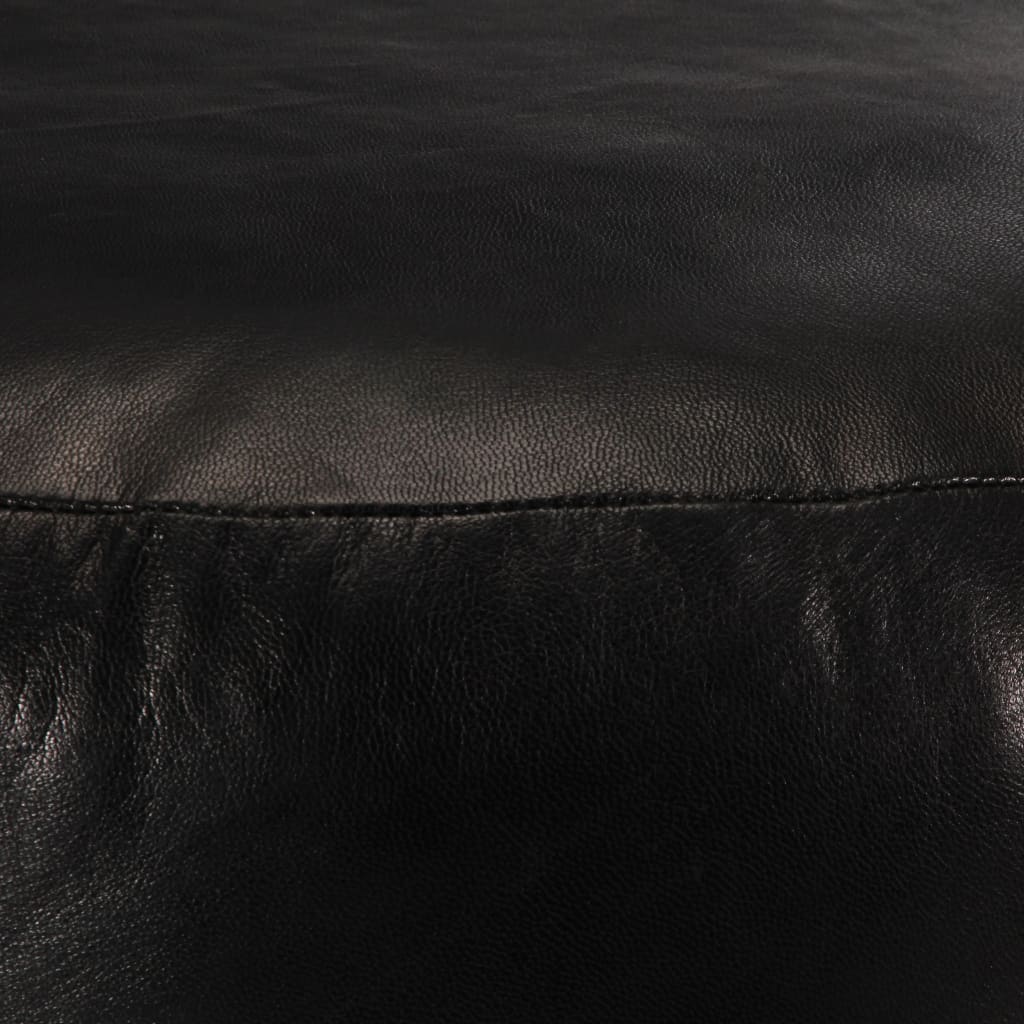 Pouffe Black 60x30 cm Genuine Goat Leather