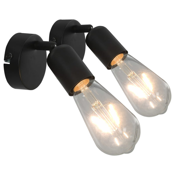  Spot Lights 2 pcs Black E27