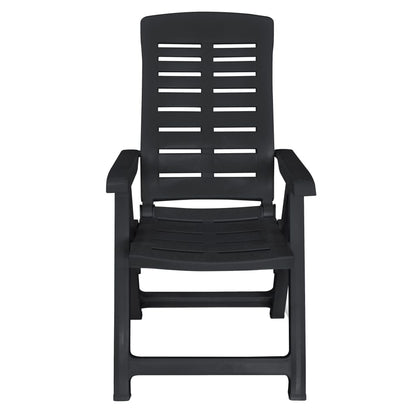 11 Piece Outdoor Dining Set Plastic Anthracite