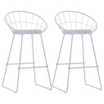 Bar Chairs 2 pcs White Leather