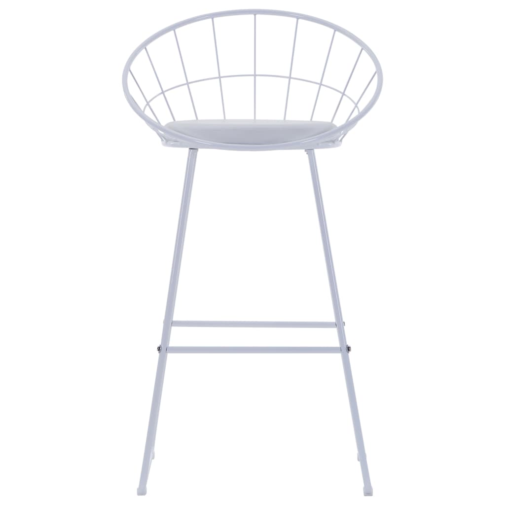Bar Chairs 2 pcs White Leather