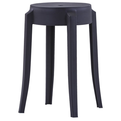 Stackable Stools 4 pcs Black Plastic - 43×43×45cm