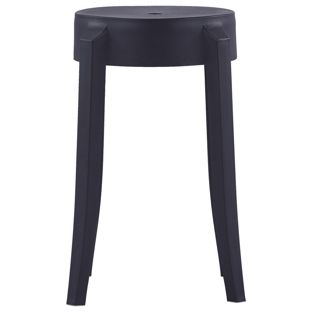 Stackable Stools 4 pcs Black Plastic - 43×43×45cm