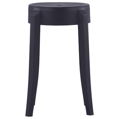 Stackable Stools 4 pcs Black Plastic - 43×43×45cm